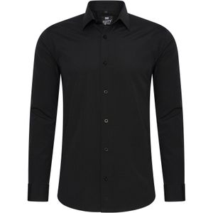 Rusty Neal - Overhemd - Zwart - Katoen Polyester Elastaan