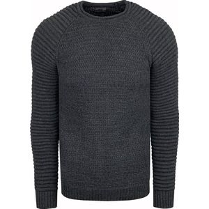 Rusty Neal - Biker Pullover - Heren Trui - Antraciet Grijs - Katoen en Acryl