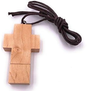 H-Customs Houten kruis USB-stick 8 GB geheugen USB 2.0