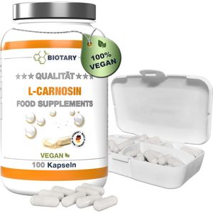 L-Carnosine 100 capsules | 1000 mg dagelijkse portie | inclusief pillendoosje | 100% veganistisch | hoge dosis en zonder additieven | hoge biologische beschikbaarheid | laboratorium getest