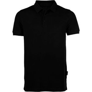 HRM Heavy Poloshirt voor heren, premium poloshirt voor heren, van 100% katoen, basic poloshirt, wasbaar tot 60 °C, hoogwaardige en duurzame herenkleding, werkkleding, zwart.