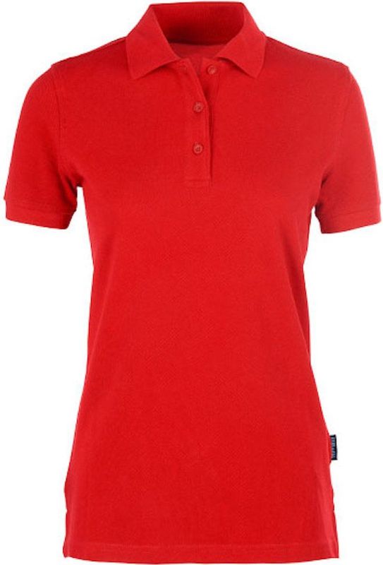 HRM - Premium Dames Poloshirt - Rood - 100% Katoen - Wasbaar tot 60°C