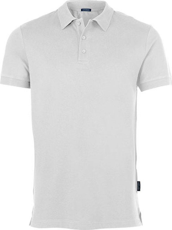 HRM - Luxe Stretch Polo - Wit - Heren Poloshirt - 95% Katoen & 5% Elastan