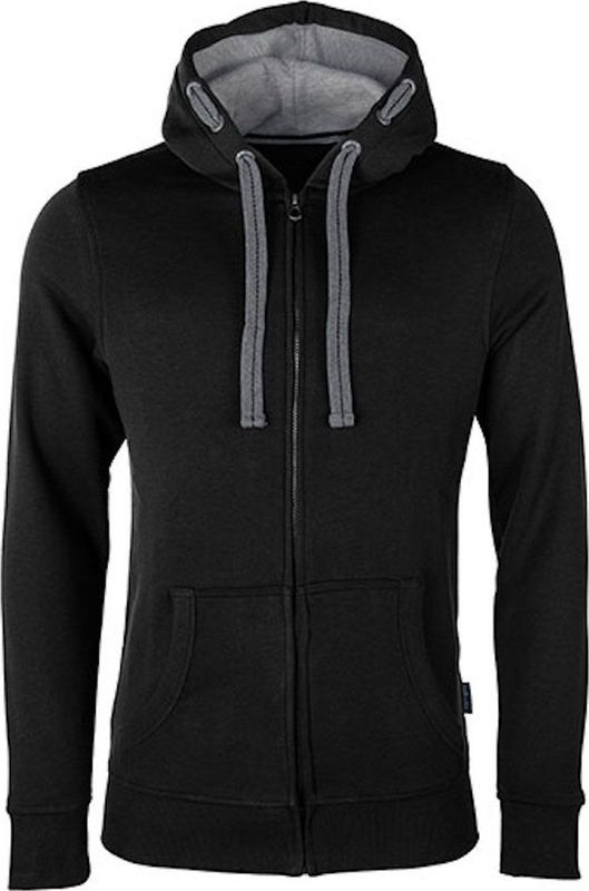 HRM - Premium Hoodie - Zwart - Heren Jas met Capuchon - Hoge Kwaliteit