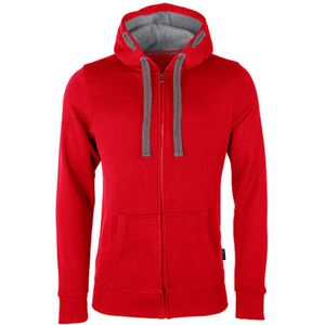 HRM - Heren Jas - Rood - 80% Katoen, 20% Polyester - Slim-Fit, Capuchon, Duurzaam