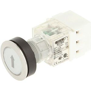 Schlegel 23.000.548 roestvrijstalen knop drukknop dop, bezeichungs kind pijl, lichtgevende sonde contact donoren 1 papiersnijder met 1 NO, schroefklem, 24 V diode, helder (2 stuks)