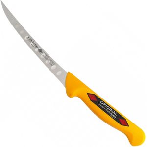 Eikaso Solingen Uitbeenmes met Gebogen Lemmet en Kuilen - 16 cm - Geel - Stijf