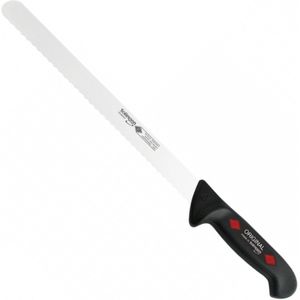 Eikaso Solingen Hammes/Zalmmes - Gekarteld - 30 cm Lemmet - Semi Flexibel - Zwart Heft