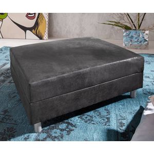 DELIFE Hocker Clovis, Anthrazit Modul B98 x T83 Microvelours Sitzhocker