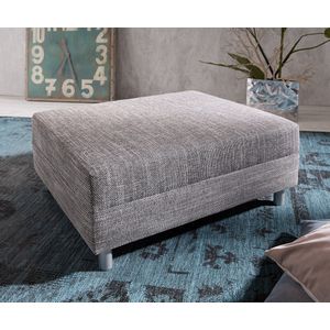 DELIFE Hocker Clovis, Hellgrau Modul B98 x T83 Strukturstoff Sitzhocker