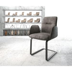 Sledestoel Vinja-Flex sledemodel vlak zwart microvelours antraciet vintage