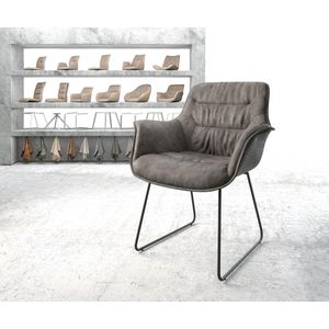 Gestoffeerde-stoel Kaira-Flex slipframe zwart antraciet vintage