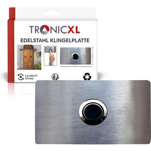 TronicXL Design LED belplaat, V2A rvs, top geschenk voor verhuizingen, deurbel, belknop, met of zonder led verlichting, zilver blauw LED