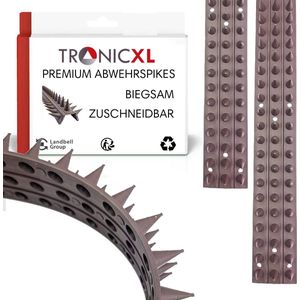 TronicXL 2x 50cm duivenspikes kunststof bruin - vogelafwering- duivenafwering - klimbescherming - duivenspikes, dak, balkon