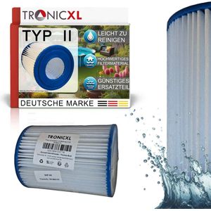 TronicXL 4 stuks filters geschikt voor Bestway TYPE II - filterpatroon geschikt voor Flowclear 58383 58386 58094 58117 58386GS - Pool Pompen 530/800 gal/h – waterfilter