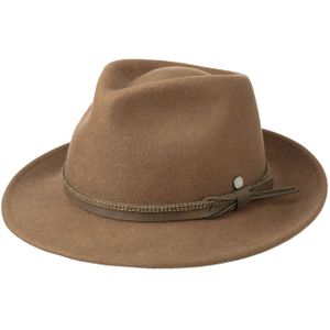 Lierys Crushable Bogart Wolvilthoed Dames/Heren - Made in Italy hoed vilthoed fedora voor Herfst/Winter - M (56-57 cm) bruin
