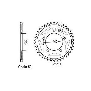 Couronne de transmission Esjot pour Moto Suzuki 1000 Sv N 2003 à 2007 40 dents pas 530 Neuf