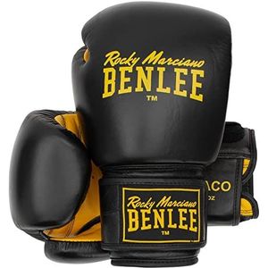 BENLEE Rocky Marciano Draco bokshandschoen, leer, uniseks, zwart/geel, 454 g