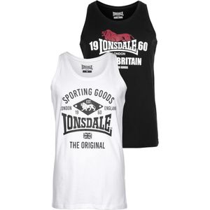 Tanktops - Wit/Zwart - Ronde Hals - Mouwloos - Slim Fit