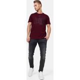 Lonsdale T-Shirt Langsett T-Shirt normale Passform Vintage Oxblood