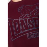 Lonsdale T-Shirt Langsett T-Shirt normale Passform Vintage Oxblood