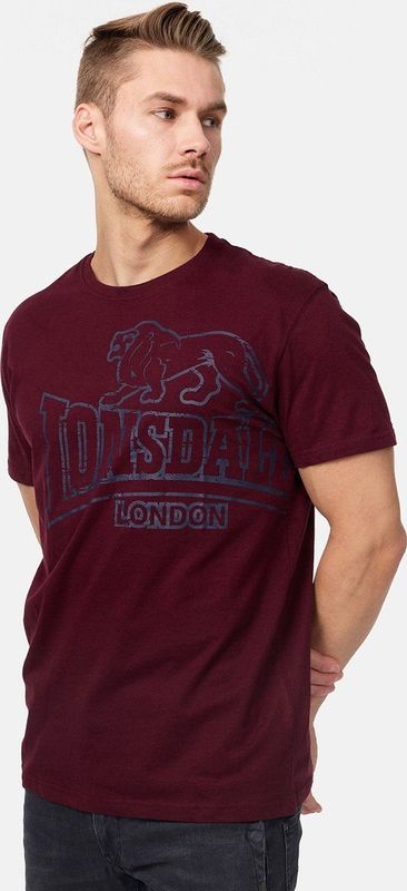 Lonsdale T-Shirt Langsett T-Shirt normale Passform Vintage Oxblood