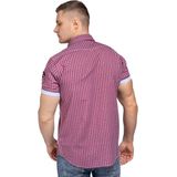 Lonsdale London Berny Slim Fit Shirt - Korte Mouwen - Blauw - Katoen