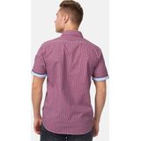 Lonsdale London Berny Slim Fit Shirt - Korte Mouwen - Blauw - Katoen
