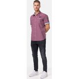 Lonsdale London Berny Slim Fit Shirt - Korte Mouwen - Blauw - Katoen