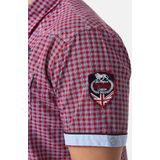 Lonsdale London Berny Slim Fit Shirt - Korte Mouwen - Blauw - Katoen