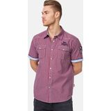 Lonsdale London Berny Slim Fit Shirt - Korte Mouwen - Blauw - Katoen