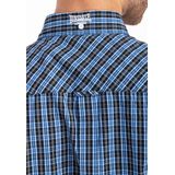 Lonsdale London - Brixworth - T-shirt - Blauw - Katoen/Polyester - Geruit