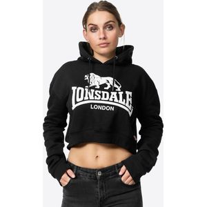 Lonsdale Damen Hoodie Roxeth Kapuzensweatshirt Cropped Black