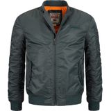 Herenjack - Slimfit - Bomberjack - Zwart - Polyester - Met Rits en Drukknoopzakken