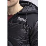 Lonsdale - 116051 - Gewatteerde Jas - Zwart - 100% Polyester, Capuchon met Teddyvoering