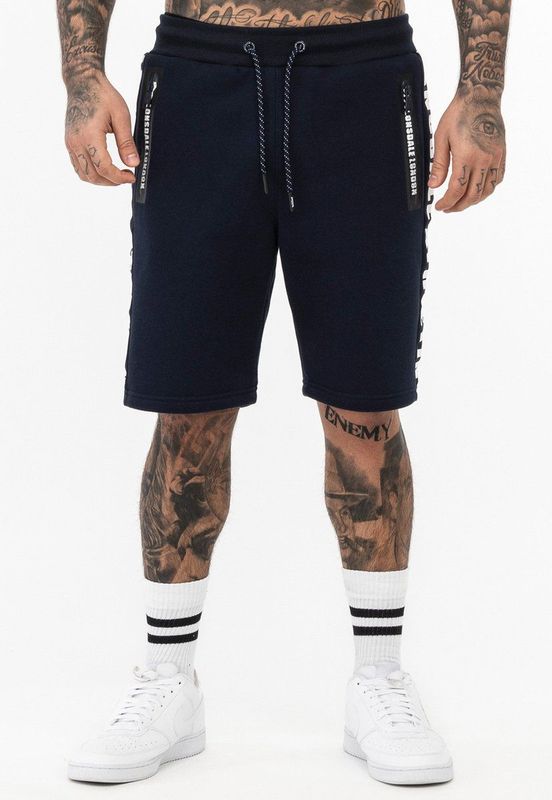 Lonsdale - Adbaston - Korte Sportbroek - Zwart - Slim Fit, 80% Katoen, 20% Polyester