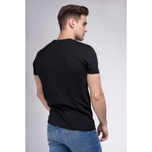 Lonsdale - Ll008 - T-Shirt - Zwart/Rood - Normale Passform