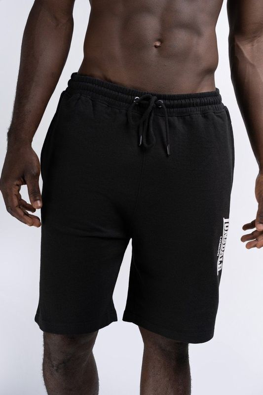 Lonsdale - FRINGFORD - Sweatshort - Zwart - 80% Katoen, 20% Polyester, Met Trekkoord, 2 Zakken