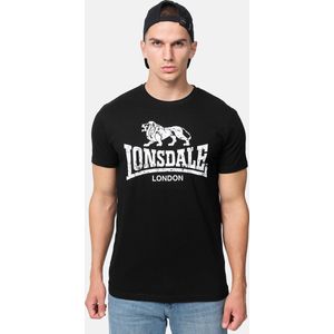 Lonsdale Heren Silverhill T-shirt, zwart/wit, 3XL
