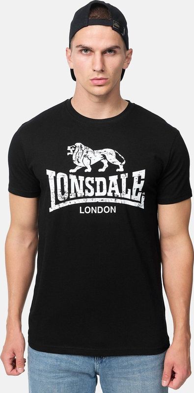 Lonsdale Heren Silverhill T-shirt, zwart/wit, 3XL
