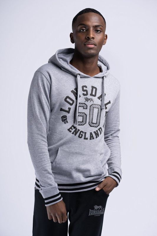 Lonsdale - Mamhead - Hoodie - Gemeleerd Grijs/Zwart