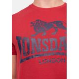 Lonsdale - Silverhill - T-shirt - Dark Red/Navy - Normale Passform