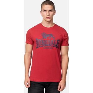Lonsdale - Silverhill - T-shirt - Dark Red/Navy - Normale Passform