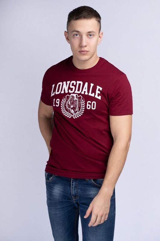 Lonsdale - Staxigoe - T-shirt - Oxblood/wit