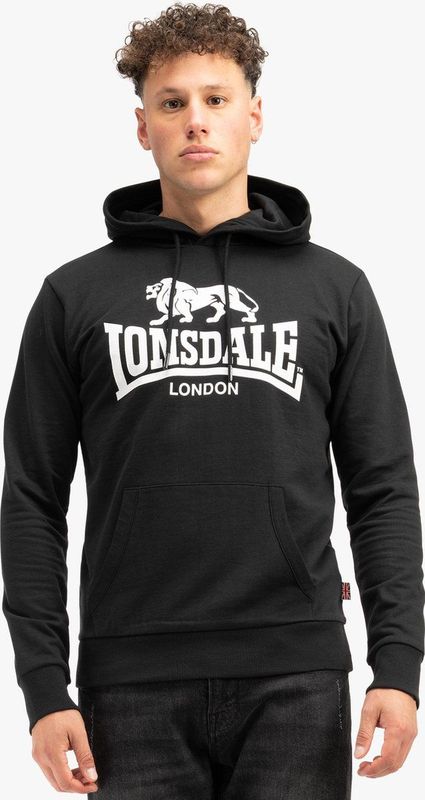 Lonsdale - Fremington - Hoodie - Sportief - Zwart - Slim Fit - Katoen en Polyester