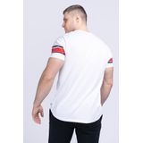 Lonsdale Hempriggs T-shirt voor heren, wit/zwart/rood, 3XL