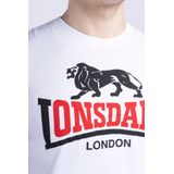 Lonsdale Hempriggs T-shirt voor heren, wit/zwart/rood, 3XL