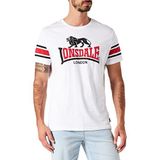 Lonsdale Hempriggs T-shirt voor heren, wit/zwart/rood, 3XL