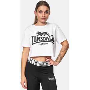 Lonsdale - Gutch Common - T-shirt - Wit/Zwart - Cropped