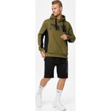 Lonsdale Hoodie Balmullo Kapuzensweatshirt normale Passform Olive/Black/White-3XL